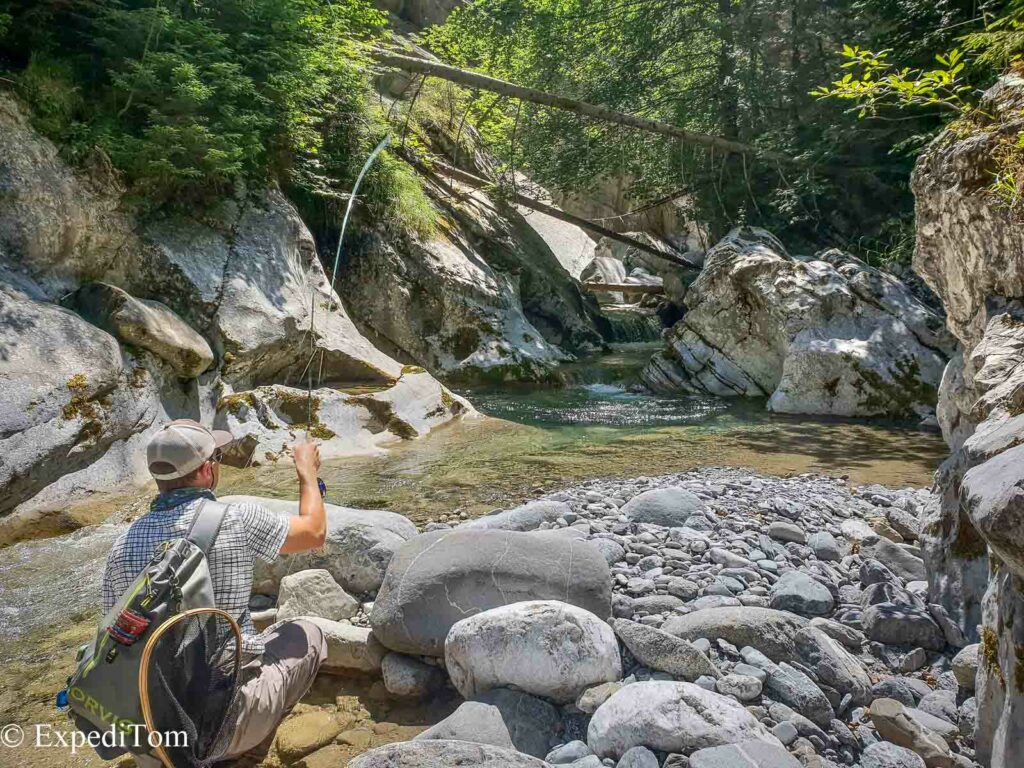 Wonderful deep pools in a gorge of a Bernese mountain creek fly fishing Wonderful deep pools in a gorge of a Bernese mountain creek