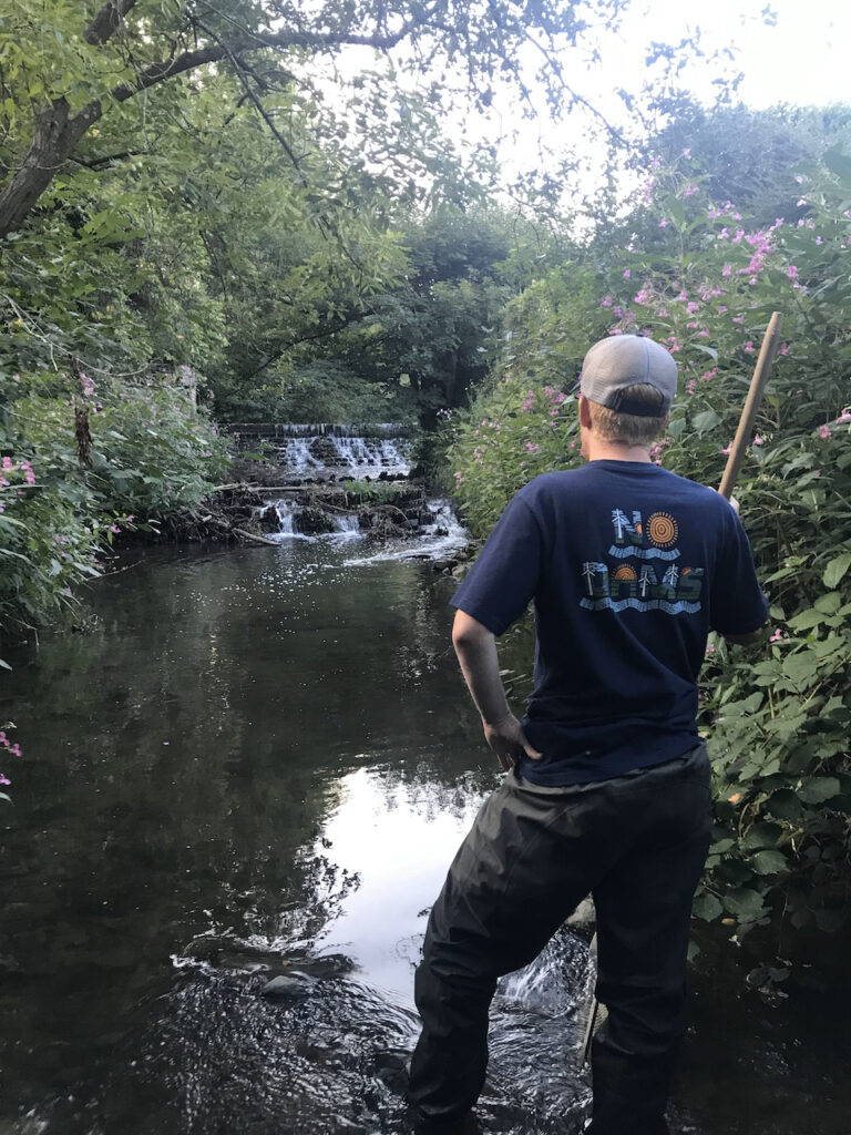 obstacel to salmon migration Low profile dam