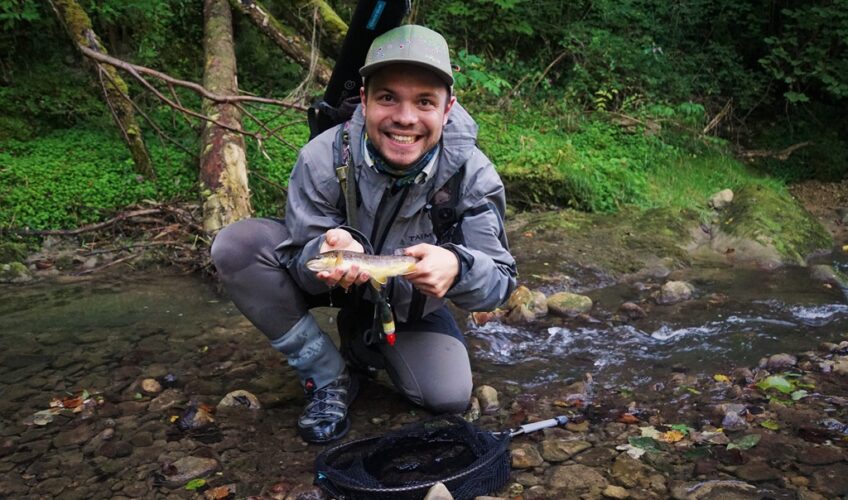 Trout caught on a dry